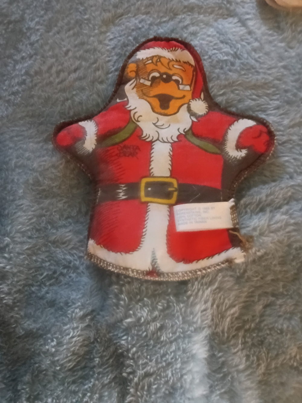 Vintage Santa Hand Puppet - Red & White Holiday Plush- Bernstein Bears Vtg